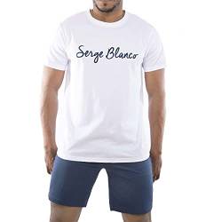 Serge Blanco Herren Pyjama SER/1/ENC Pyjamaset, SEB/WNV, XXXL von Serge Blanco