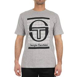 Sergio Tacchini Fiume Herren T-Shirt mit Grafikmuster Gr. M, grau von Sergio Tacchini