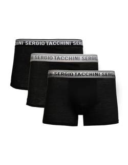 Sergio Tacchini Herren Boxershorts 3 Pack | elastischer Premium Baumwollmix | Praktisches 3er Pack Männer Boxershorts (DE/NL/SE/PL, Alphanumerisch, M, Regular, Regular, Schwarz Multi) von Sergio Tacchini