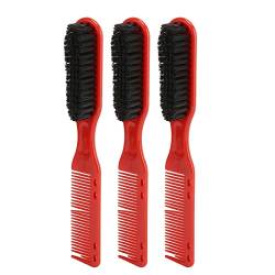 Fade Brush 3-teilige Doppelköpfige Herren-Styling-Haar-Bartbürsten-Kamm-Multifunktions-Doppelend-Haarschnitt-Styling-Bürste von Serlium