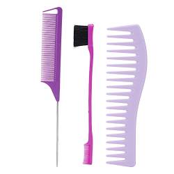 Rat Tail Combs for Women, Hair Dye Color Brush Wide Comb Teeth Rat Tail Comb Styling Comb Set for Home Salon von Serlium