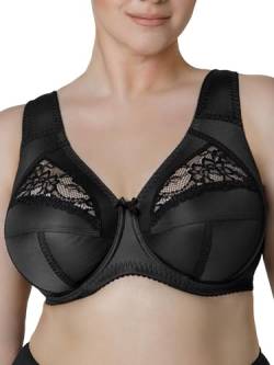 Sermija Bequemer BH Damen mit Bügel - Weicher Feuchtigkeitsregulierender Damen-BH - Stützender Komfort BH Damen, Schwarz, 105G von Sermija