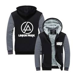Baggy-Kapuzenpullover Für Herren Für Linkin Park Langärmeliger Kapuzenpullover Kollisionsfarbenmäntel Herbst-Winter-Sweatshirts Grafische Jacken Decke-Dark Gray||XL von Seroni