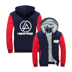 Baggy-Kapuzenpullover Für Herren Für Linkin Park Langärmeliger Kapuzenpullover Kollisionsfarbenmäntel Herbst-Winter-Sweatshirts Grafische Jacken Decke-Red||XL von Seroni