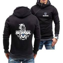 Herren-Kapuzenpullover Sportbekleidung Für Scania Jacken Mit Schrägem Reißverschluss Langarm-Sweatshirt-Druck Aktive Oberbekleidung Pullover Oberteile-Black Gray||XL von Seroni