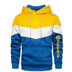 Seroni Herren-Patchwork-Hoodie Für H.u.s.q.v.a.r.n.a. Mit Taschen Oberbekleidung Oberteile Sportjacke Pullover Sweatshirts Kapuzenmantel Langärmeliger-Yellow||L von Seroni