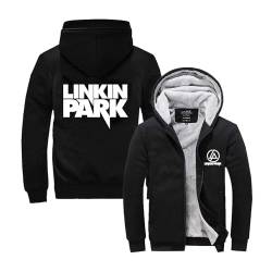 Seroni Leichter Herren-Hoodie Für Linkin Park Mit Tasche Hoodswop-Outwear Langärmeliges Oberteil Kapuzenpullover Patchwork-Sweatshirt Bedruckter Mantel-Black||M von Seroni