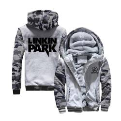 Seroni Leichter Herren-Hoodie Für Linkin Park Mit Tasche Hoodswop-Outwear Langärmeliges Oberteil Kapuzenpullover Patchwork-Sweatshirt Bedruckter Mantel-Camo-A||M von Seroni