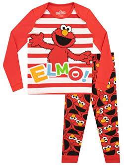 Sesame Street Mädchen Schlafanzug Slim Fit Elmo Rot 80 von Sesame Street