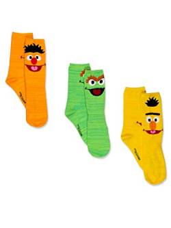 Sesame Street Teen Adult Mens Womens 3 pack Crew Socks Set (Shoe: 6-12 (Sock: 10-13), Oscar/Bert/Ernie) von Sesame Street