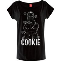 Sesamstrasse Cookie Lines Damen Loose-Shirt schwarz von Sesame Street