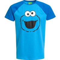 Sesamstrasse Cookie Monster Face Herren T-Shirt blau von Sesame Street