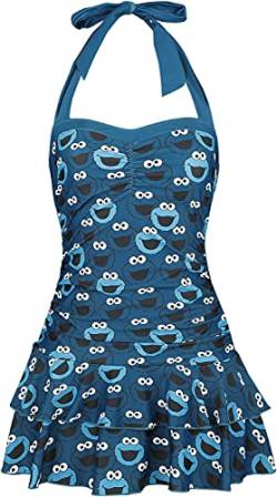 Sesamstraße Krümelmonster Frauen Badeanzug blau L von Sesame Street