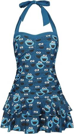 Sesamstraße Krümelmonster Frauen Badeanzug blau XL von Sesame Street