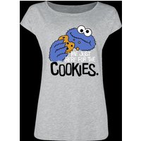 Sesamstrasse Me Just Here For Cookies Damen Loose-Shirt grau meliert von Sesame Street