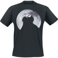 Sesamstraße T-Shirt - Cookie Monster - Moonnight - S - für Männer - Größe S - schwarz  - Lizenzierter Fanartikel von Sesamstraße