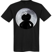 Sesamstraße T-Shirt - Elmo Moonnight - L bis 5XL - für Männer - Größe 3XL - schwarz  - Lizenzierter Fanartikel von Sesamstraße