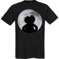 Sesamstraße T-Shirt - Elmo Moonnight - L bis 5XL - für Männer - Größe 4XL - schwarz  - Lizenzierter Fanartikel von Sesamstraße