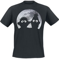 Sesamstraße T-Shirt - Ernie und Bert - Moonnight - S bis XXL - für Männer - Größe S - schwarz  - Lizenzierter Fanartikel von Sesamstraße