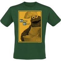 Sesamstraße T-Shirt - Krümelmonster - Baking Bread - M bis 3XL - für Männer - Größe XXL - grün  - Lizenzierter Fanartikel von Sesamstraße