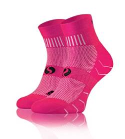 SestoSenso AMZ Quarter Socken Baumwolle Sportsocken Laufsocken Damen Herren Trekking (as3, numeric, numeric_35, numeric_38, regular, regular, Rosa) von SestoSenso