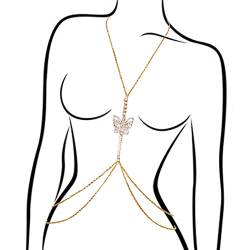 Sethain Boho Kristall Brustkette Gold Schmetterling Strass Hüftkette Strand Körperketten Anzugkette Bikini Party-Schmuck für Frauen von Sethain