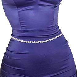 Sethain Boho Kristall Hüftkette Silber Strass Bauchkette Strand Körperketten Anzugkette Bikini Party-Schmuck für Frauen von Sethain