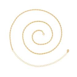 Sethain Boho Taille Kette Gold Gedreht Bauch-Ketten Bikini Taille Kette Sommer-Strand-Ketten Love-Anhänger Körper-Schmuck für Frauen und Mädchen (M, Twist Kette) von Sethain