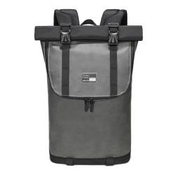 Sevego Laptoptaschen, Damen Herren Roll Top Wasserdichter Wanderrucksack, Leichter Rucksack mit Laptopfach 17,3 Zoll & Anti Diebstahl Tasche, Stylische Schultasche, Wasserfeste Groß Rucksack,Gray von Sevego