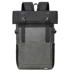 Sevego Leder Laptop-Rucksack, stilvoller Freizeit-Tagesrucksack, wasserfester Reise-Wanderrucksack, 15,6-Zoll-Computer-Schultasche für Frauen und Männer von Sevego