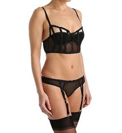 Seven Til Midnight Damen Glitterati Zweiteiliges Set aus Mesh- und Glitzer-BH und Tanga - Schwarz - Klein von Seven 'til Midnight