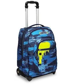 Seven TROLLEY, 2 in 1, Schulranzen mit Rollen, Rucksack mit Trolleyfunktion für Kinder, ab 1; Klasse, für Schule, Reisen, Mädchen&Jungen, blau, WET COLOR BOY von Seven