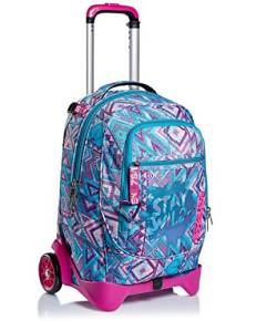 Seven TROLLEY, Rucksack mit Trolleyfunktion, Schulranzen mit Rollen, 3 in 1, Abnehmbarer Rucksack, ab 1. Klasse, für Schule, Gymnasium, Reisen&Freizeit, Mädchen&Jungen, blau, JACK-2WD WILD FEELING von Seven