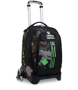 Seven TROLLEY, Rucksack mit Trolleyfunktion, Schulranzen mit Rollen, 3 in 1, Abnehmbarer Rucksack, ab 1. Klasse, für Schule, Gymnasium, Reisen&Freizeit, Mädchen&Jungen, mehrfarbig, JACK-3WD HALF BLACK von Seven