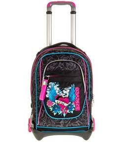 Seven TROLLEY, Rucksack mit Trolleyfunktion, Schulranzen mit Rollen, 3 in 1, Abnehmbarer Rucksack, ab 1. Klasse, für Schule, Gymnasium, Reisen&Freizeit, Mädchen&Jungen, schwarz, NEW JACK LEFLEUR von Seven