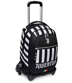 Seven TROLLEY JACK-3WD JUVENTUS, Rucksack mit Trolleyfunktion, Schulranzen mit Rollen, 3 in 1, Abnehmbarer Rucksack, ab 1. Klasse, für Schule, Gymnasium, Reisen&Freizeit, Mädchen&Jungen, rot/schwarz von Seven