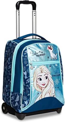 Seven Trolley 2 in 1, Schulranzen mit Rollen, Rucksack mit Trolleyfunktion für Kinder, ab 1. Klasse, für Schule, Reisen, Mädchen&Jungen, FROZEN, violet/blau von Seven