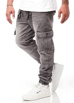 Seventyseven Lifestyle Herren Cargo-Jeans-Hose mit 6-Pockets und Tunnelzug von Seventyseven URBAN STREETWEAR