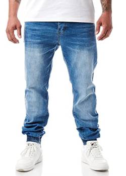 Seventyseven Lifestyle Herren Jeans Hose mit 5-Pockets Washed Look blau von Seventyseven URBAN STREETWEAR
