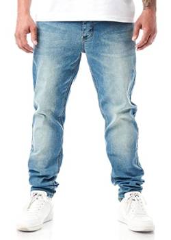 Seventyseven Lifestyle Herren Jeans Hose mit 5-Pockets Washed Look dunkel blau von Seventyseven URBAN STREETWEAR