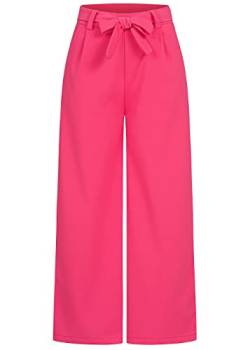 Seventyseven x Anniju Damen Weite High-Waist Stoffhose mit Bindegürtel Fuchsia pink von Seventyseven URBAN STREETWEAR