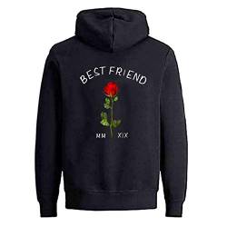 Best Friends Pullover f¨¹r Zwei M?dchen mit Rose Beste Freunde Pullover Sister Hoodies BFF Sweatshirt Kapuzenpullis Best Friends Geschenke Pulli Schwarz Wei? Grau 1 St¨¹cke von Sevpuikl