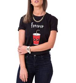 Best Friends T-Shirt für Mädchen BFF T-Shirt Sister T-Shirts Beste Freunde T-Shirt Best Friends Geschenk Sommer Oberteil Kurzarm Baumwolle Schwarz Weiß, Forever-schwarz, Gr.M von Sevpuikl