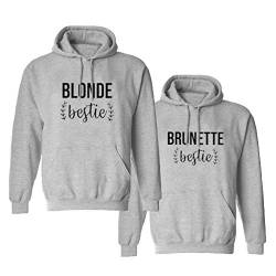 Beste Freunde Pullover für Mädchen Beste Freunde Hoodie Blonde Brünette Pullover Hoodie BFF Pullover Schwester Kapuzenpullover Frauen Pullover BFF Geschenke Geburtstagsgeschenk(Blonde-Grau,M) von Sevpuikl