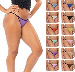 Sexy Basics Damen-Bikini-Slips, ultraweich, Baumwolle, Spandex, Stretch, 12 Stück - - Medium von Sexy Basics