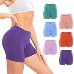 Sexy Basics Damen Boxershorts, Baumwolle, Stretch, leicht, 6 Stück, 6 Packungen – Kirsche/Boyblue/Pinklavendel/Dahilia/Arcadia/Violett., Large von Sexy Basics