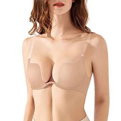 Damen BH Push up BH mit Bügeln, Abnehmbar wandelbarer BH mit durchsichtigem Träger von Sexy Code 1701