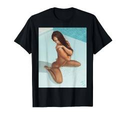 Hot Girl on T-shirt - Fine Art Implied Nude in Pool T-Shirt von Sexy Girl auf T-Shirt für Männer von NSPART