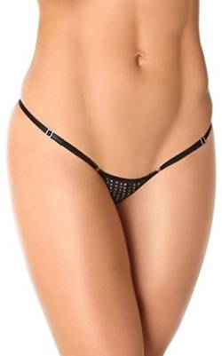 Sexy Locker Damen Micro String String Verstellbare Seiten Sehr Low Rise - Schwarz - Einheitsgröße von Sexy Locker