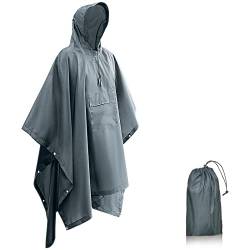 Seyobs Regenponcho Herren Damen Wasserdicht, Regencape Unisex Regenmantel 210T Oxford Regenjacke, Regenponcho Fahrrad 3 in 1 Poncho für Jagd, Picknick im Freien, Trekking, Camping, Angeln von Seyobs